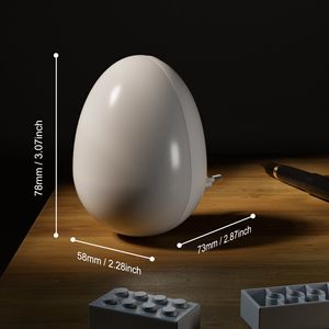 Hot Selling Egg Shape LED Night <b>Light</b> Dusk to Dawn <b>Light</b> <b>Sensor</b> 0.5W <b>Plug</b> <b>In</b> Kids Room Lamp OEM Factory Direct - Product Image 4