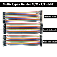 10Cm/20Cm/30Cm Perempuan/Perempuan Laki-laki/Laki-laki 40 Pin Konektor Dupont Kabel Jumper GPIO Breadboard untuk Elektronik Arduino Raspberry Pi
