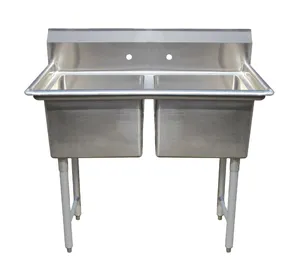 Sink For Kitchen Commercial Stainless Steel Utility 2 Compartment Restaurant Industrial Kitchen 2 Bowl Sink