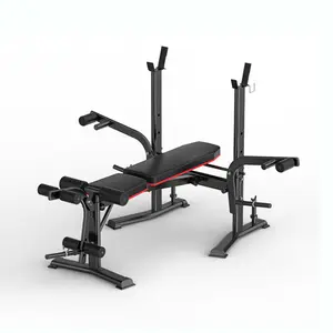 2024 Professional gym equipment fitness adjustable folding flat weights lifting training bench press set with leg extension