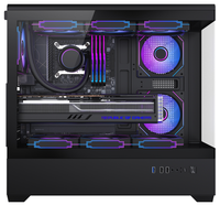 AntarcChill - Caja de PC Micro ATX para Juegos, Caja de PC ATX de Torre Media con Vidrio Curvo, Caja de PC RGB con Ventiladores