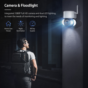 Cámara de Seguridad con Reflector Exterior TUOAN Tuya, Visión Nocturna a Todo Color, IP65, Compatible con Visualización en PC y Almacenamiento en la Nube - Product Image 3