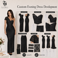 Fabricant OEM/ODM de robes de soirée longues moulantes à une épaule en dentelle florale noire pour femmes