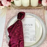 Serviettes en velours écrasé de haute qualité pour la table à manger, serviettes de table pour hôtel, mariage, fête