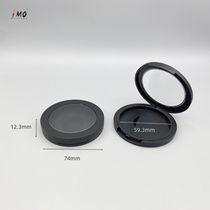Kotak bubuk longgar bentuk bulat hitam 59mm, wadah kemasan kosong bubuk kompak - Product Image 3
