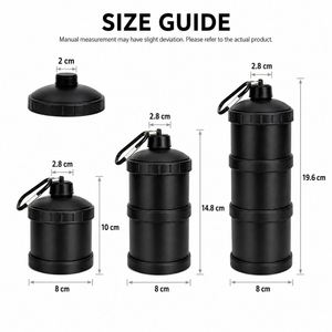 Wholesale Custom Logo Stackable <b>Protein</b> Powder Container Portable Gym Fitness Supplement Storage Funnel <b>Bottle</b> with Carabiner - Product Image 4