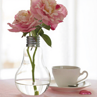 Ampoule Vase en verre transparent Vase à fleurs hydroponique tendance Décoration de mariage à domicile Écologique