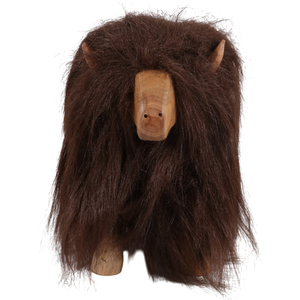 Scultura di mucca delle Highland, realizzata a mano in legno e pelliccia, decorazione per casa, ufficio e scaffali. - Product Image 3