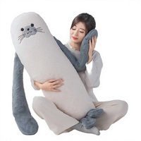 Oreiller long de soutien pour le sommeil en coton PP, avec vibration apaisante et compresse chaude, peluche scellée pour filles, pour dormir sur le côté, confort réconfortant