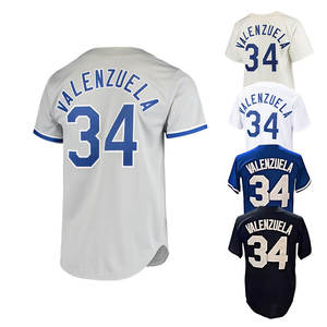 Maillot de baseball américain pas cher cousu sur le dessus 34 Fernando <span class=keywords><strong>Valenzuela</strong></span> - Product Image 3