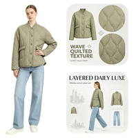 Chaqueta acolchada para mujer, ropa exterior informal con cuello alto, corte holgado, ligera, para uso diario, abrigo corto acolchado para otoño e invierno