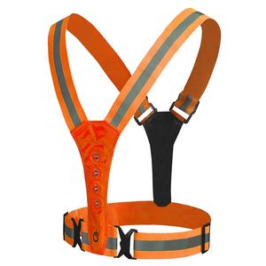 Diskon besar grosir rompi keselamatan reflektif LED isi ulang USB rompi roda gigi lari reflektif keselamatan visibilitas tinggi - Product Image 6