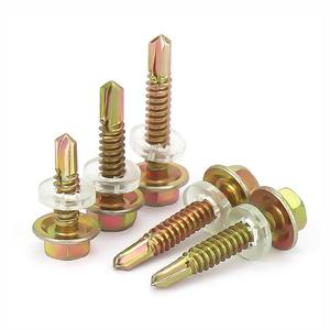 Vis à tête hexagonale externe à bride à riveter personnalisées, auto-taraudeuses et auto-perceuses, pour tôle <span class=keywords><strong>de</strong></span> <span class=keywords><strong>fer</strong></span>, acier, couleur - Product Image 4