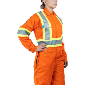 Waterproof Fireproof Breathable Cotton Safety <b>Overalls</b> <b>for</b> <b>Women</b> Reflective Strips Heavy Duty Construction Workwear One Piece - Product Image 2