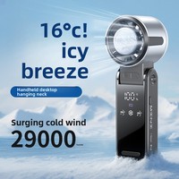 Ventilateur portable mini, ventilateur de refroidissement 1800mAh, 100 vitesses, refroidisseur d'air de poche TEC, pliable, LED