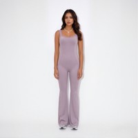 Combinaisons longues moulantes sans manches de style populaire, couleur unie, pour le sport et le fitness