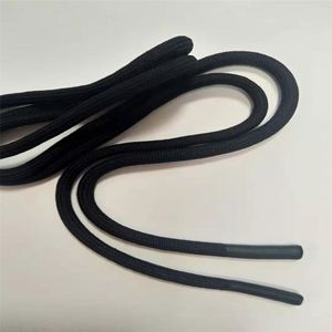 Custom <b>Black</b> Drawstring with Coated Finish 100% Polyester Silicone Dipped Tips Drawcord for Pants Garments Bags Home Textiles - Product Image 2
