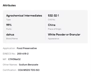 Benzoato de sodio de grado alimenticio, conservante en polvo de alta calidad para bebidas y productos alimenticios CAS 532-32-1 - Product Image 6