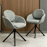 Chaise de salle à manger pivotante moderne en tissu bouclé, chaise d'appoint ergonomique avec pieds en métal noir, chaise de loisirs pour salle à manger, salon, maison