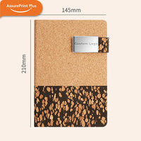 Carnet de notes en liège avec fermeture magnétique, reliure collée, logo personnalisé, papier épais, bloc-notes pour réunions de bureau