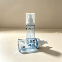 Botol Pompa Lotion Kosmetik PET Silinder 75ml 100ml Wadah Plastik Kustom untuk Pembersih Wajah Minyak Esensial