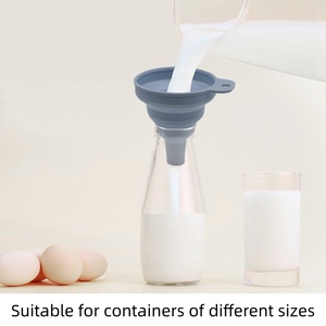 Entonnoir pliable en silicone personnalisé pour cuisine, petit et économique, pour remplir les bouteilles d'eau et transférer les liquides - Product Image 3