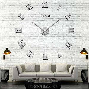 Reloj de pared con números, decorativo para el hogar, grande, silencioso, sin marco, 3D, pegatina Diy, romano para sala de estar, decoración del hogar, decoración del hogar - Product Image 5