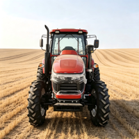 Tracteur agricole certifié CE ISO, 100 CV, 4 roues motrices, moteur YTO, embrayage à double étage, boîte de vitesses 12+12, pompe à engrenages