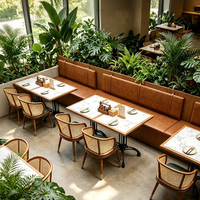 Meubles de restaurant contemporains, canapé en rotin et ensembles de tables et chaises pour hôtel, restaurant, café, restauration