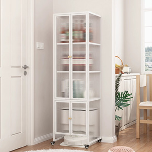 Buffet moderne en verre, meuble pour machine à laver, armoire à vin murale mobile pour salon, rangement et présentation - Product Image 5
