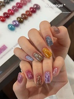 Kit de gel à ongles effet diamant brisé, 35 couleurs, toutes saisons, gel à ongles brillant réfléchissant pour salon de manucure professionnel