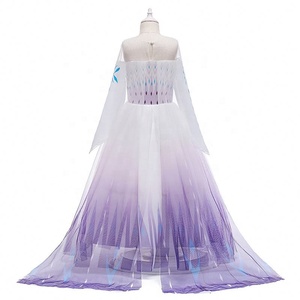 Abito da Principessa <span class=keywords><strong>Elsa</strong></span> <span class=keywords><strong>Anna</strong></span> 2 di Alta Qualità per Bambine, Vestito da Festa con Mantello Rimovibile, Personaggi dei Film - Product Image 5