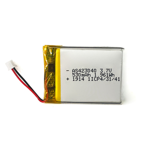 AS423040 bag rechargeable Li-polymer battery <span class=keywords><strong>3</strong></span>,7 V 530mAh with UL KC IEC62133 un 38,<span class=keywords><strong>3</strong></span> - Product Image 1