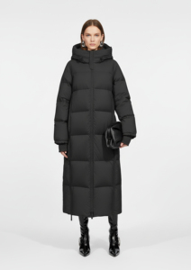 QLYP Giacca Lunga Invernale Impermeabile alla Moda, Imbottita in Piuma, con Zip, Cappuccio Regolabile e Colletto Alto - Product Image 3