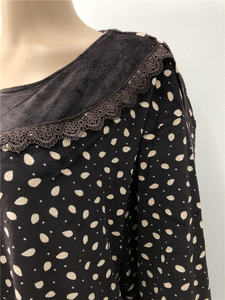 トルコドバイイスラム教徒の女性の服プリント260Gベルベット冬の夜の服女性のための長いホームガウンドレス - Product Image 3