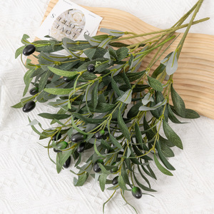 Fabricante Mayorista de Ramas de Olivo Artificiales de 30cm-100cm, Ramo de Espuma Plástica con Hojas Verdes y Frutos, Accesorios para Fotografía - Product Image 2
