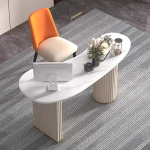 Escritorio de Oficina de Lujo Ligero, <span class=keywords><strong>Mesa</strong></span> de Consulta para Salón de Belleza, <span class=keywords><strong>Mesa</strong></span> Ejecutiva para Clínica, Escritorio de Trabajo de Mármol para Gerentes - Product Image 2