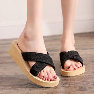 Chanclas <span class=keywords><strong>de</strong></span> tacón alto para mujer, zapatos planos <span class=keywords><strong>de</strong></span> <span class=keywords><strong>ballet</strong></span> con correa <span class=keywords><strong>de</strong></span> tela cruzada <span class=keywords><strong>de</strong></span> color caramelo, cierre sin cordones, estilo <span class=keywords><strong>de</strong></span> verano - Product Image 5