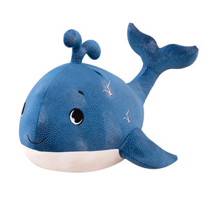 Juguete de peluche de <span class=keywords><strong>ballena</strong></span> supersuave de un <span class=keywords><strong>cuerno</strong></span> Serie de Animales Marinos Transfronterizos Muñeca Regalo de cumpleaños Almohada Tipo de oso - Product Image 1