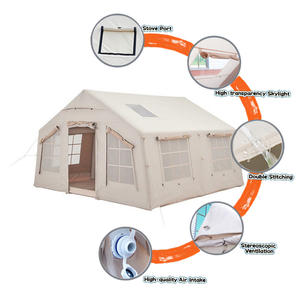 <span class=keywords><strong>Tente</strong></span> de camping gonflable pour 2/6/8/10 personnes, 8 et 13,68 pieds, installation facile, imperméable PU3000mm, respirante, pour la famille, avec pompe manuelle - Product Image 6