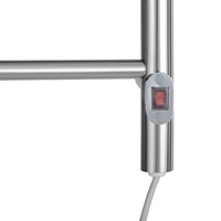 Calentador de Toallas Eléctrico Cromado Resistente a la Oxidación con Interruptor de Encendido de Fácil Acceso