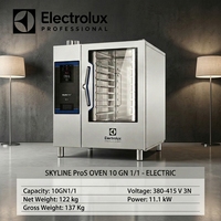 Four combiné professionnel haut de gamme 10 GN 1/1, électrique, écran tactile, four vapeur commercial, puissance 11,1 kW pour restaurant, boulangerie