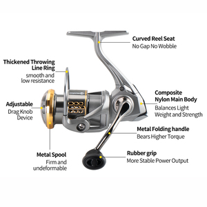 Carrete de Pesca Ultraligero de 140g, 500/800/1000, Zero Play, para Pesca en Hielo, Relación de Engranajes 5.2:1, Arrastre Máximo de 5kg, Carrete de Aleación de Aluminio, Manivela Plegable - Product Image 3