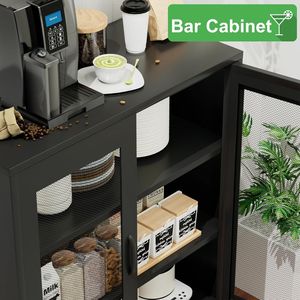 DB <b>Metal</b> 3-Tier Office Cabinet Multipurpose <b>Storage</b> Rack with Mesh Doors Shelves Locker Style Accent for Garage Shelves - Product Image 4