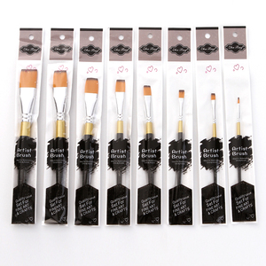 Pinceau plat simple en nylon pour artiste, idéal pour la peinture à l'huile et à l'<span class=keywords><strong>aquarelle</strong></span>, avec manche noir – Offre spéciale - Product Image 1