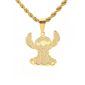 Новое поступление, модные персонализированные индивидуальные украшения из нержавеющей стали с позолоченными подвесками для женщин - Product Image 1