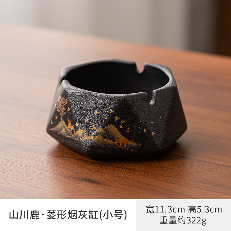 Mountain and River Deer - Ashtray [Small Polygonal Size]