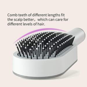 <span class=keywords><strong>Brosse</strong></span> <span class=keywords><strong>à</strong></span> <span class=keywords><strong>cheveux</strong></span> autonettoyante personnalisée pour femmes, <span class=keywords><strong>brosse</strong></span> <span class=keywords><strong>à</strong></span> <span class=keywords><strong>cheveux</strong></span> antistatique pour le massage du cuir chevelu avec perte de <span class=keywords><strong>cheveux</strong></span> et airbag, vente en gros - Product Image 3