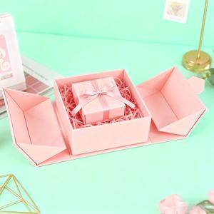 Biodegradable Waterproof Embossed Colorful Pattern Double Door Rigid Gift Boxes Custom Design Valentine's Day Matt Lamination - Product Image 1