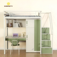 Meubles de projet pour auberges OEM : Système de rangement moderne, lits mezzanine avec bureau et structure métallique